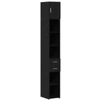 Storage Cabinet with Drawer 2 pcs Black Oak 30 x 42.5 x 225 cm