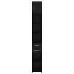 Storage Cabinet with Drawer 2 pcs Black Oak 30 x 42.5 x 225 cm