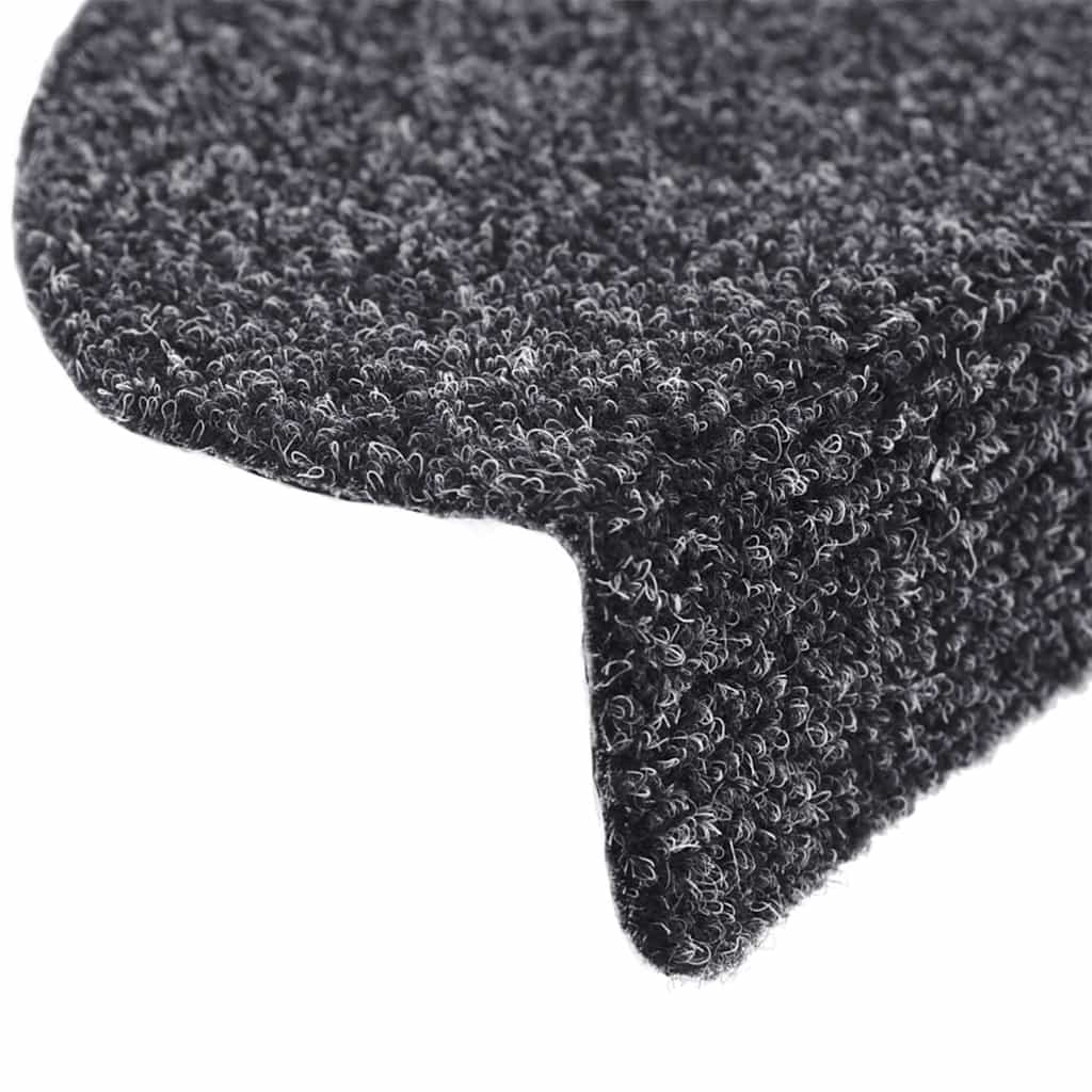 Stair Mats Self-adhesive 20 pcs 65x21x4 cm Dark Grey Half Round Large