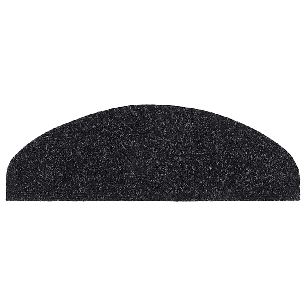 Stair Mats Self-adhesive 20 pcs 65x21x4 cm Black Half Round Large