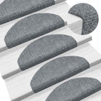 Stair Mats Self-adhesive 20 pcs 65x21x4 cm Light Grey Half Round Large