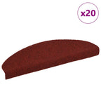 Stair Mats Self-adhesive 20 pcs 65x21x4 cm Bordeaux Red Half Round Large