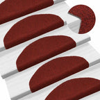 Stair Mats Self-adhesive 20 pcs 65x21x4 cm Bordeaux Red Half Round Large