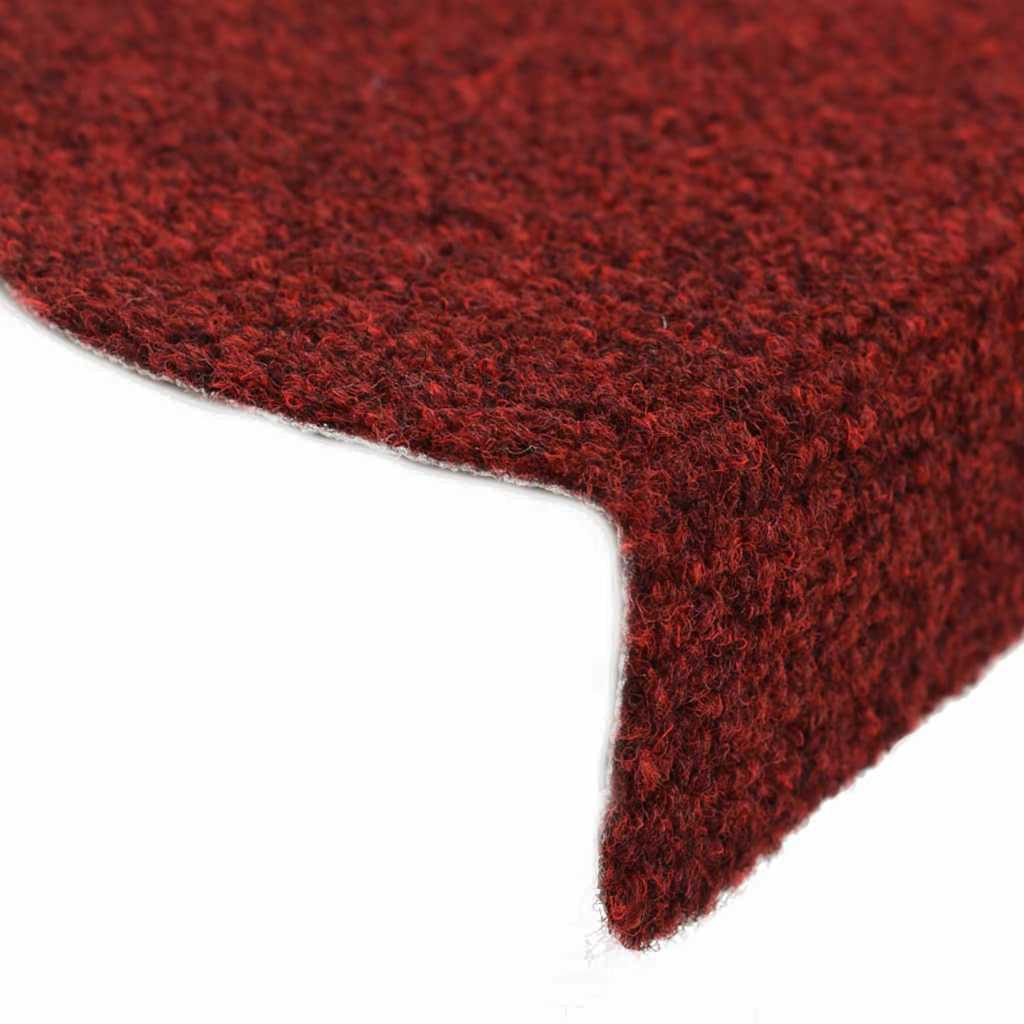 Stair Mats Self-adhesive 20 pcs 65x21x4 cm Bordeaux Red Half Round Large