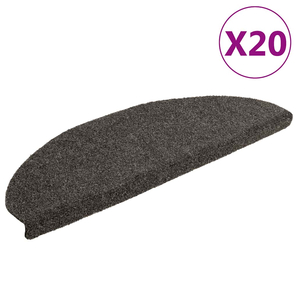 Stair Mats Self-adhesive 20 pcs 65x21x4 cm Anthracite Half Round Large