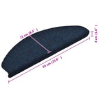 Stair Mats Self-adhesive 20 pcs 65x21x4 cm Navy Half Round Large