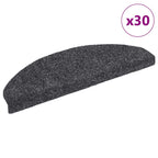 Stair Mats Self-adhesive 30 pcs 65x21x4 cm Dark Grey Half Round Large