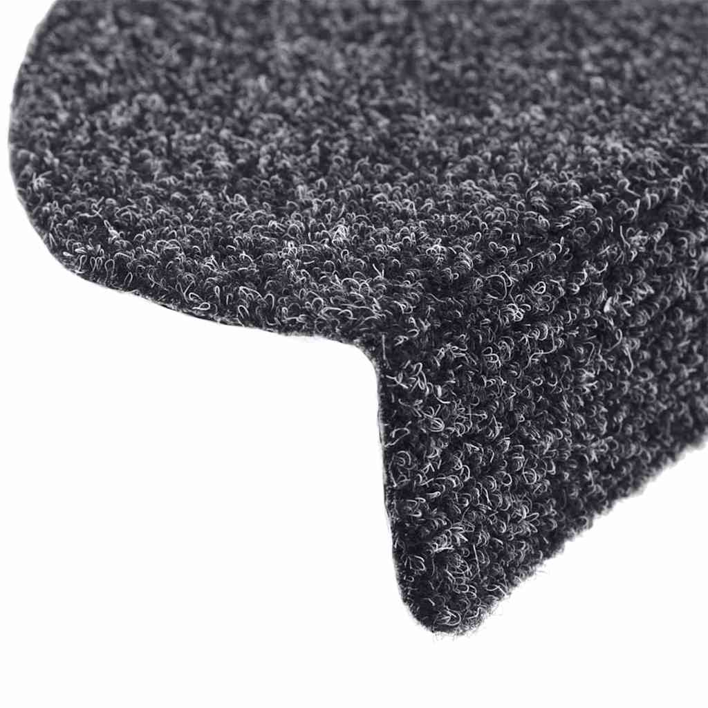 Stair Mats Self-adhesive 30 pcs 65x21x4 cm Dark Grey Half Round Large