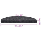 Stair Mats Self-adhesive 30 pcs 65x21x4 cm Dark Grey Half Round Large