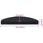 Stair Mats Self-adhesive 30 pcs 65x21x4 cm Black Half Round Large