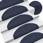 Stair Mats Self-adhesive 30 pcs 65x21x4 cm Blue Half Round Large