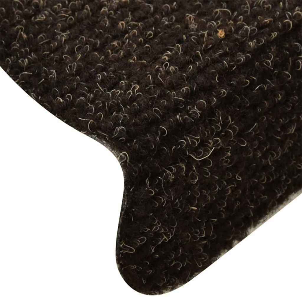Stair Mats Self-adhesive 30 pcs 65x21x4 cm Dark Brown Half Round Large
