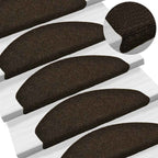 Stair Mats Self-adhesive 30 pcs 65x21x4 cm Dark Brown Half Round Large