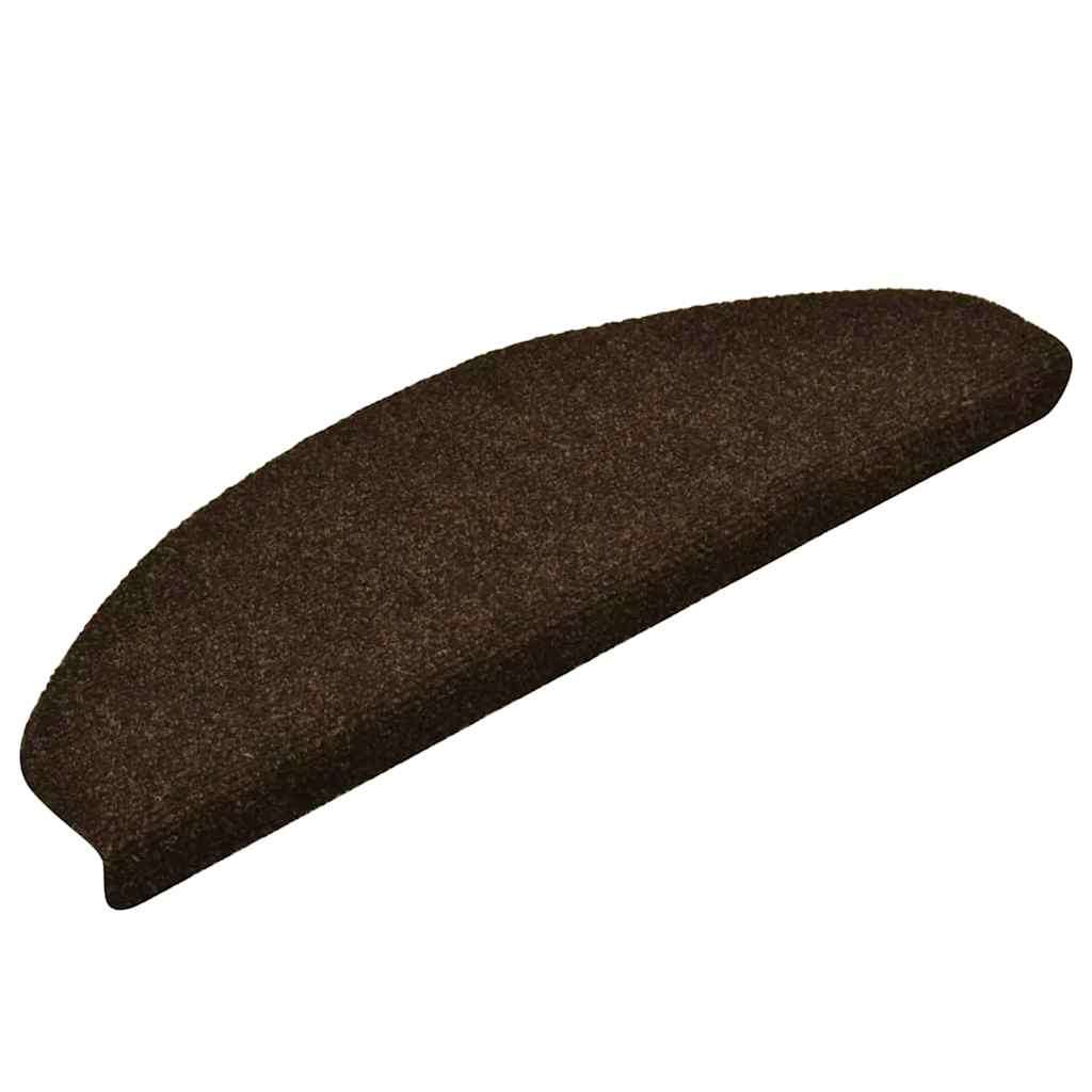 Stair Mats Self-adhesive 30 pcs 65x21x4 cm Brown Half Round Large