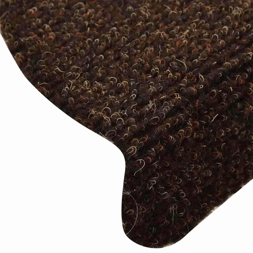 Stair Mats Self-adhesive 30 pcs 65x21x4 cm Brown Half Round Large