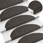 Stair Mats Self-adhesive 30 pcs 65x21x4 cm Anthracite Half Round Large