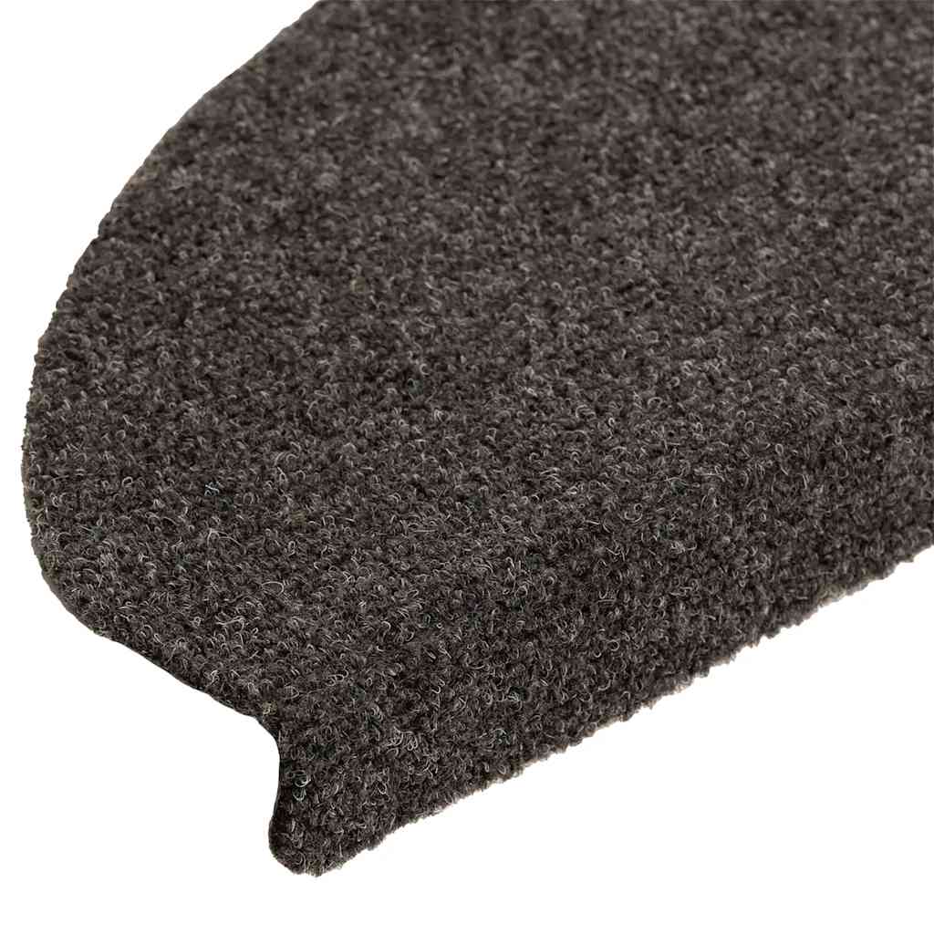 Stair Mats Self-adhesive 30 pcs 65x21x4 cm Anthracite Half Round Large