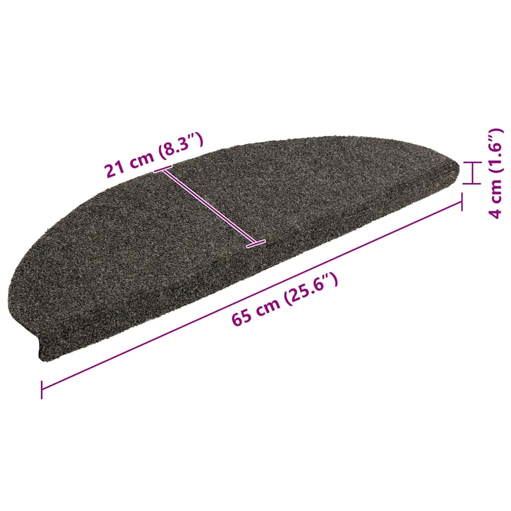 Stair Mats Self-adhesive 30 pcs 65x21x4 cm Anthracite Half Round Large