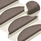 Stair Mats Self-adhesive 30 pcs 65x21x4 cm Beige Half Round Large