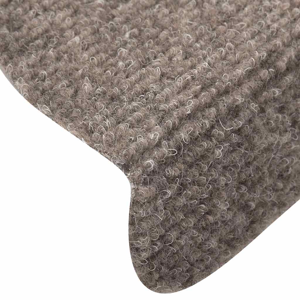 Stair Mats Self-adhesive 30 pcs 65x21x4 cm Beige Half Round Large