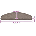 Stair Mats Self-adhesive 30 pcs 65x21x4 cm Beige Half Round Large