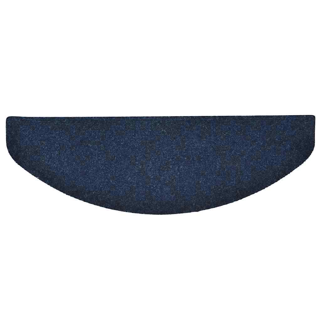 Stair Mats Self-adhesive 30 pcs 65x21x4 cm Navy Half Round Large