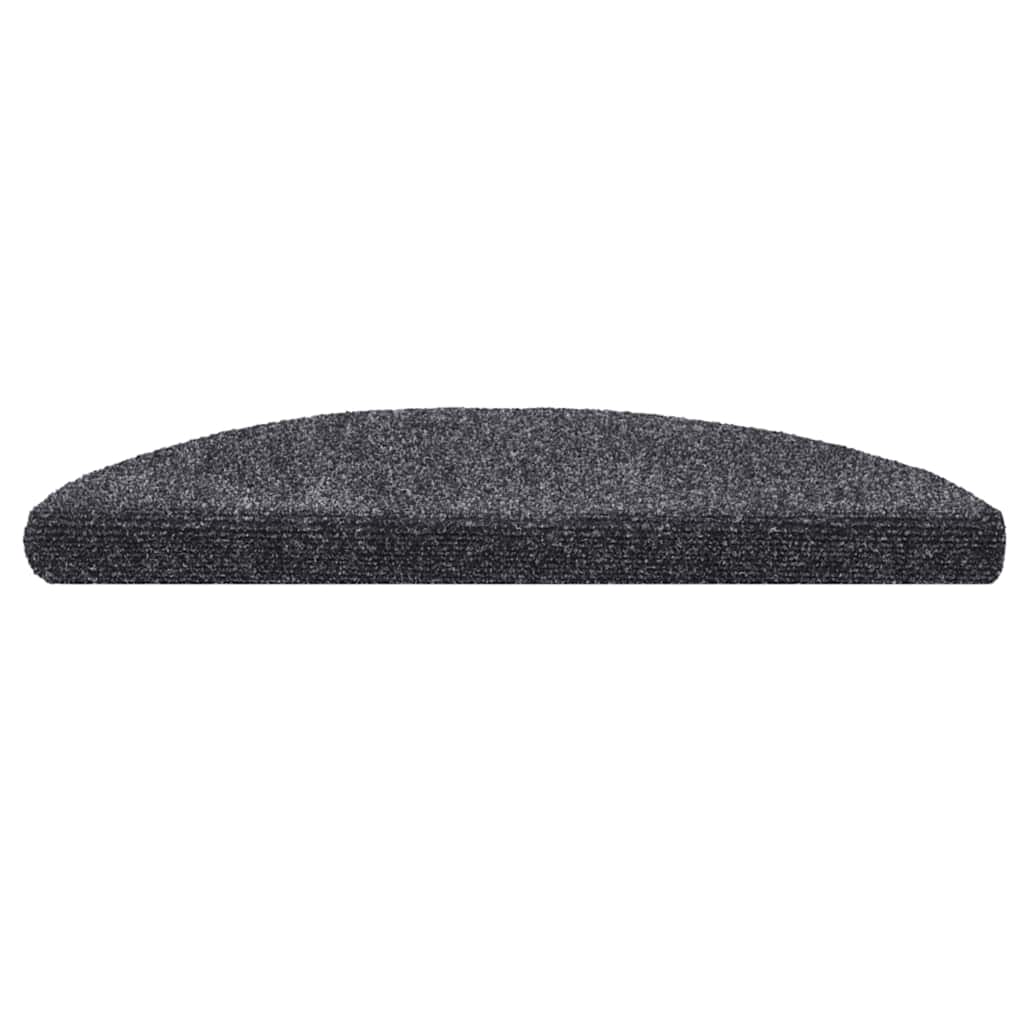 Stair Mats Self-adhesive 20 pcs 56x17x3 cm Dark Grey Half Round
