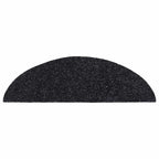 Stair Mats Self-adhesive 20 pcs 56x17x3 cm Black Half Round