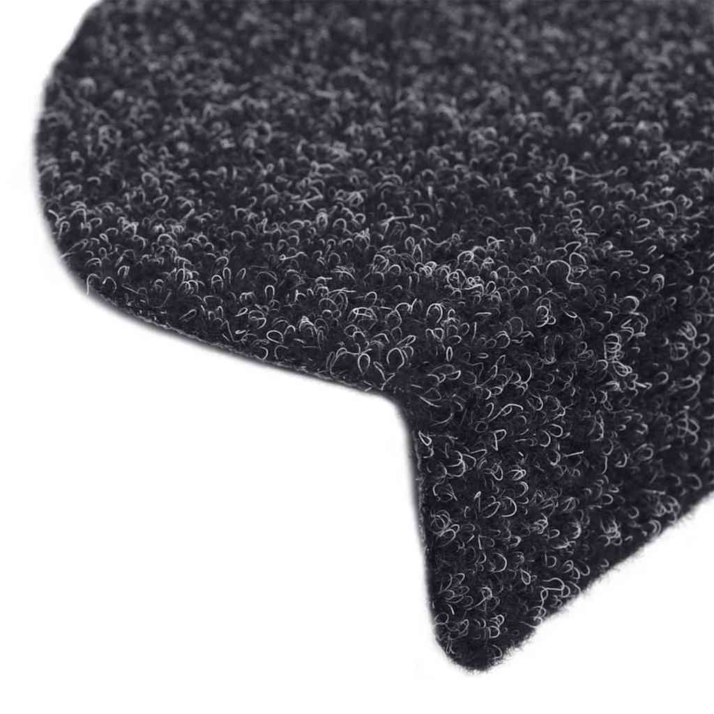 Stair Mats Self-adhesive 20 pcs 56x17x3 cm Black Half Round