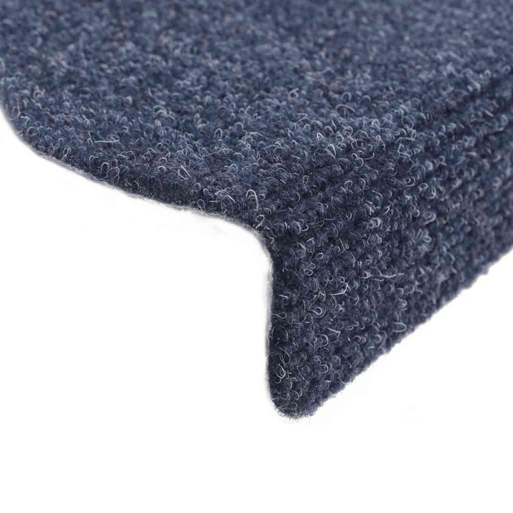 Stair Mats Self-adhesive 20 pcs 56x17x3 cm Blue Half Round