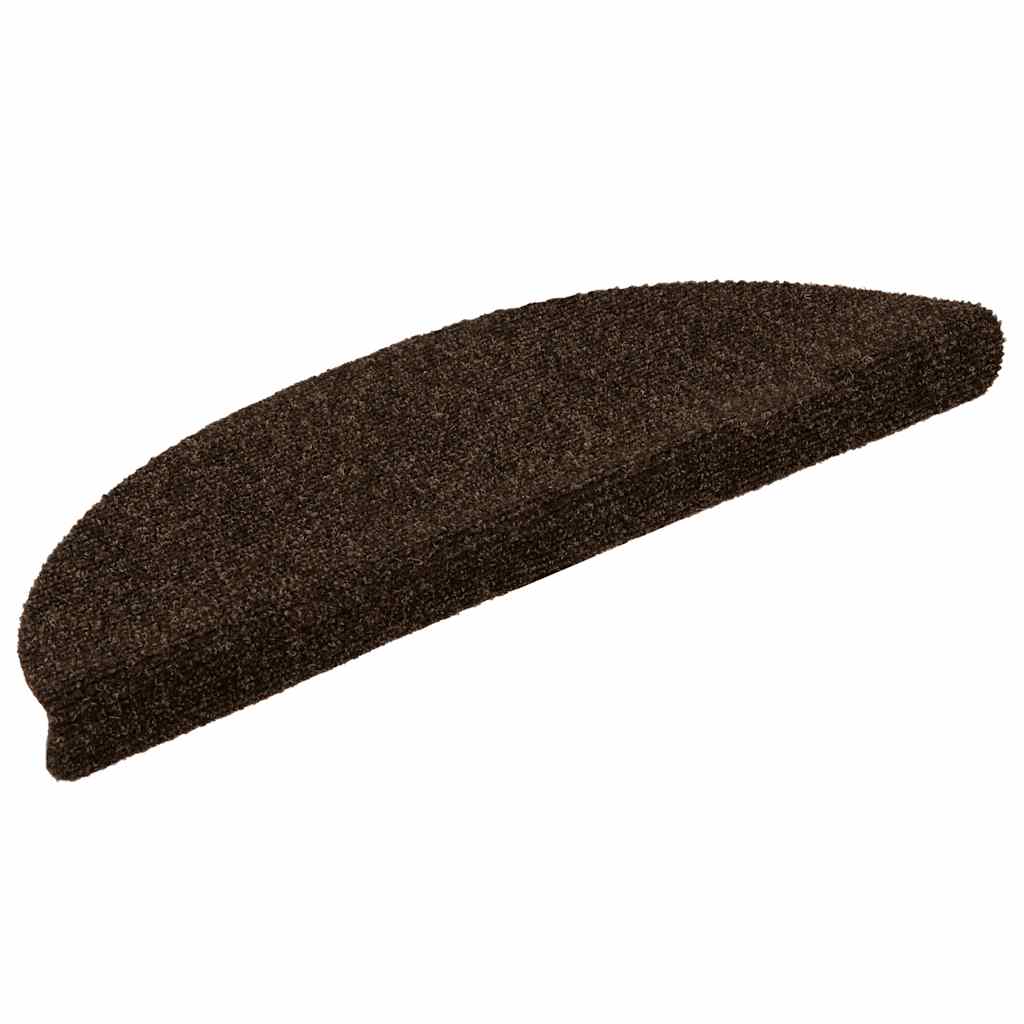 Stair Mats Self-adhesive 20 pcs 56x17x3 cm Brown Half Round