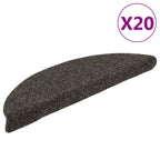 Stair Mats Self-adhesive 20 pcs 56x17x3 cm Anthracite Half Round