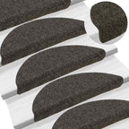 Stair Mats Self-adhesive 20 pcs 56x17x3 cm Anthracite Half Round