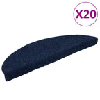 Stair Mats Self-adhesive 20 pcs 56x17x3 cm Navy Half Round