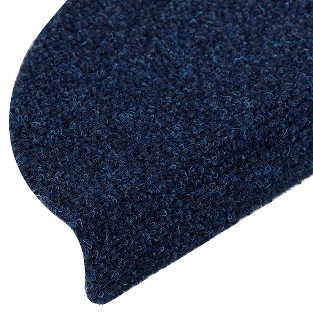 Stair Mats Self-adhesive 20 pcs 56x17x3 cm Navy Half Round