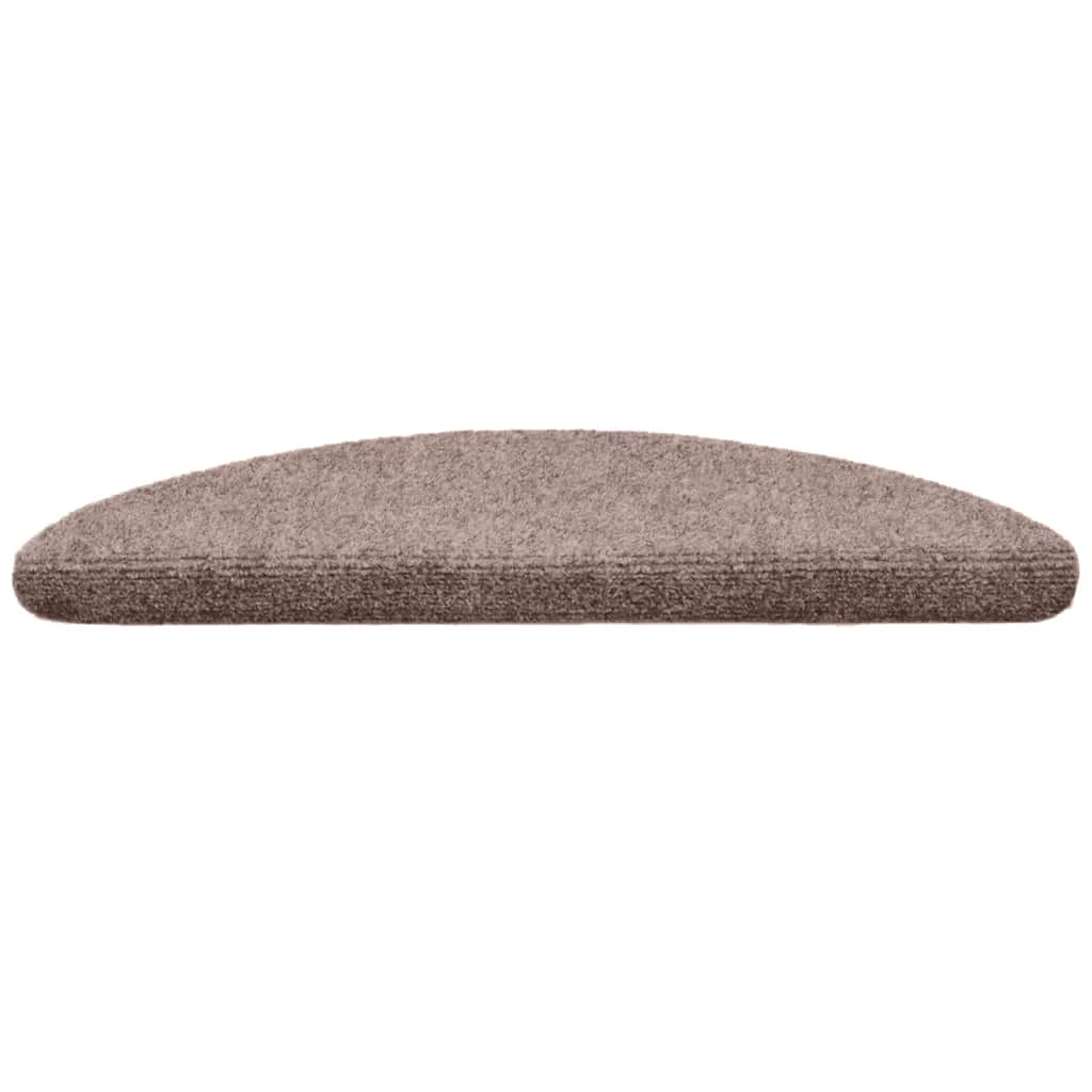 Stair Mats Self-adhesive 30 pcs 56x17x3 cm Light Brown Half Round