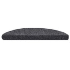 Stair Mats Self-adhesive 30 pcs 56x17x3 cm Dark Grey Half Round