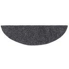 Stair Mats Self-adhesive 30 pcs 56x17x3 cm Dark Grey Half Round
