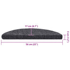 Stair Mats Self-adhesive 30 pcs 56x17x3 cm Dark Grey Half Round