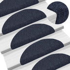 Stair Mats Self-adhesive 30 pcs 56x17x3 cm Blue Half Round