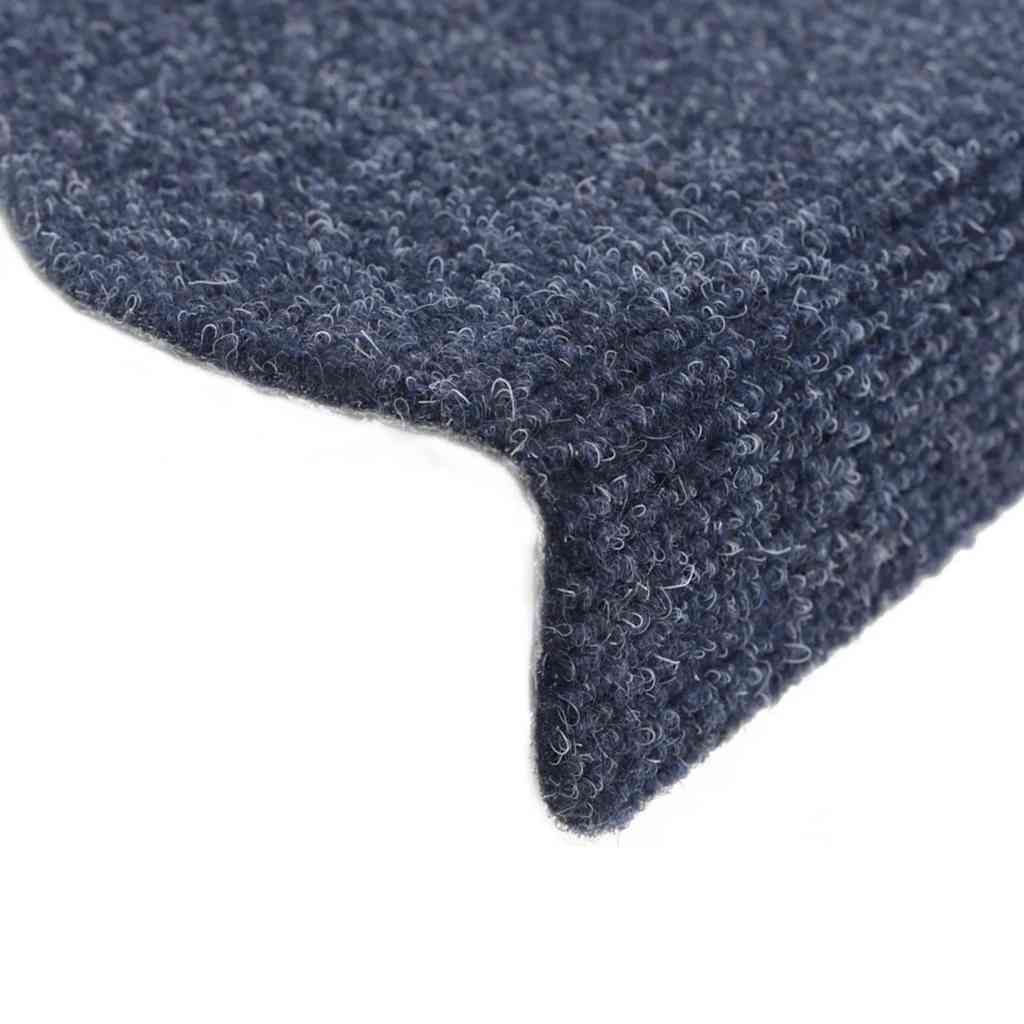Stair Mats Self-adhesive 30 pcs 56x17x3 cm Blue Half Round