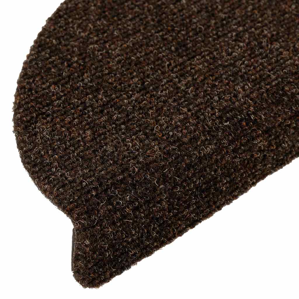 Stair Mats Self-adhesive 30 pcs 56x17x3 cm Brown Half Round