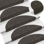 Stair Mats Self-adhesive 30 pcs 56x17x3 cm Anthracite Half Round