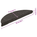 Stair Mats Self-adhesive 30 pcs 56x17x3 cm Anthracite Half Round