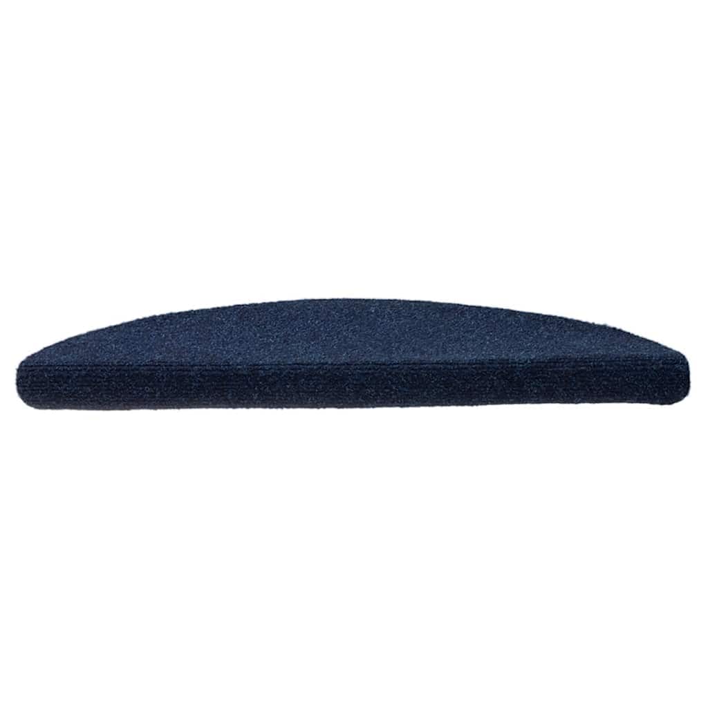 Stair Mats Self-adhesive 30 pcs 56x17x3 cm Navy Half Round