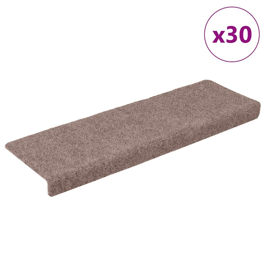 Stair Mats Self-adhesive 30 pcs 65x21x4 cm Cream Rectangular Edge