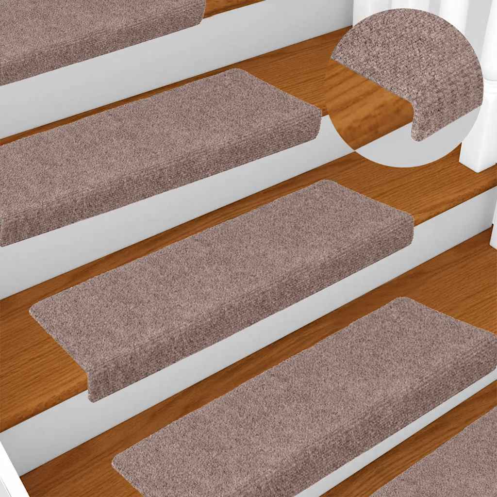 Stair Mats Self-adhesive 30 pcs 65x21x4 cm Cream Rectangular Edge