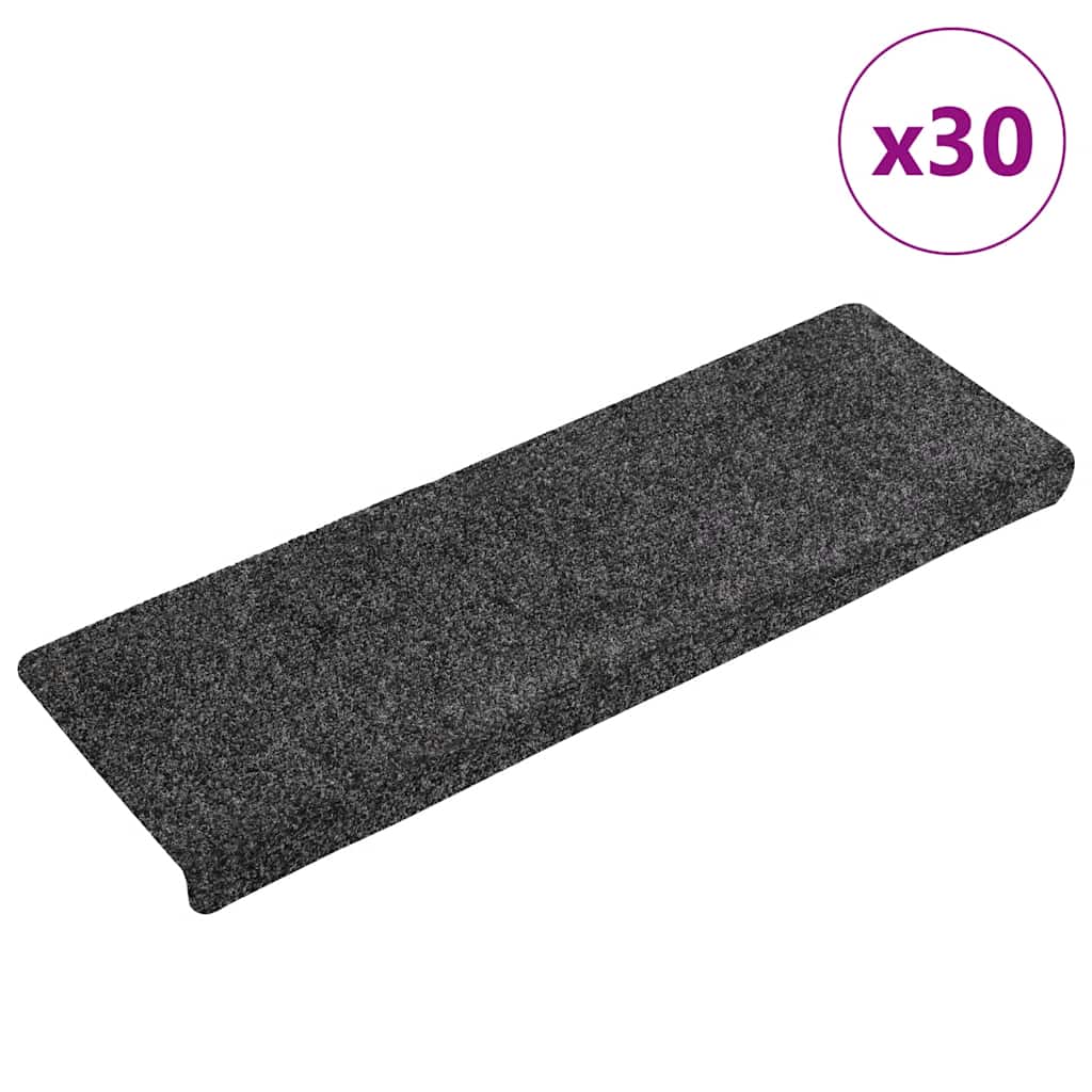 Stair Mats Self-adhesive 30 pcs 65x21x4 cm Grey Rectangular Edge