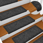 Stair Mats Self-adhesive 30 pcs 65x21x4 cm Grey Rectangular Edge