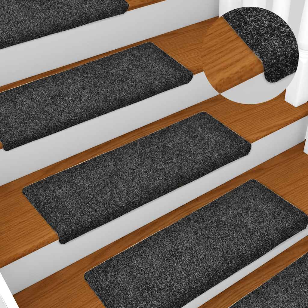 Stair Mats Self-adhesive 30 pcs 65x21x4 cm Grey Rectangular Edge